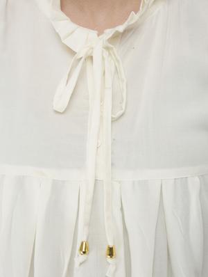 tie up neck solid peplum top - 18213501 - Standard Image - 6