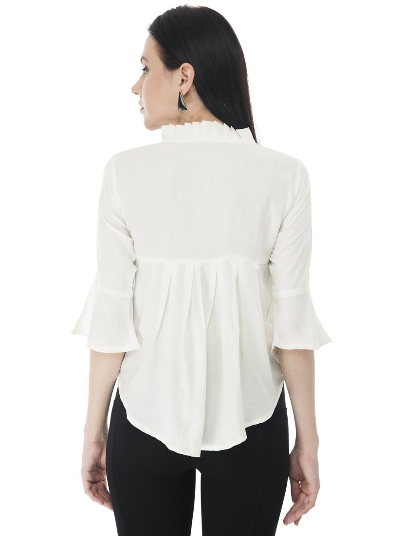 tie up neck solid peplum top - 18213501 - Zoom Image - 4