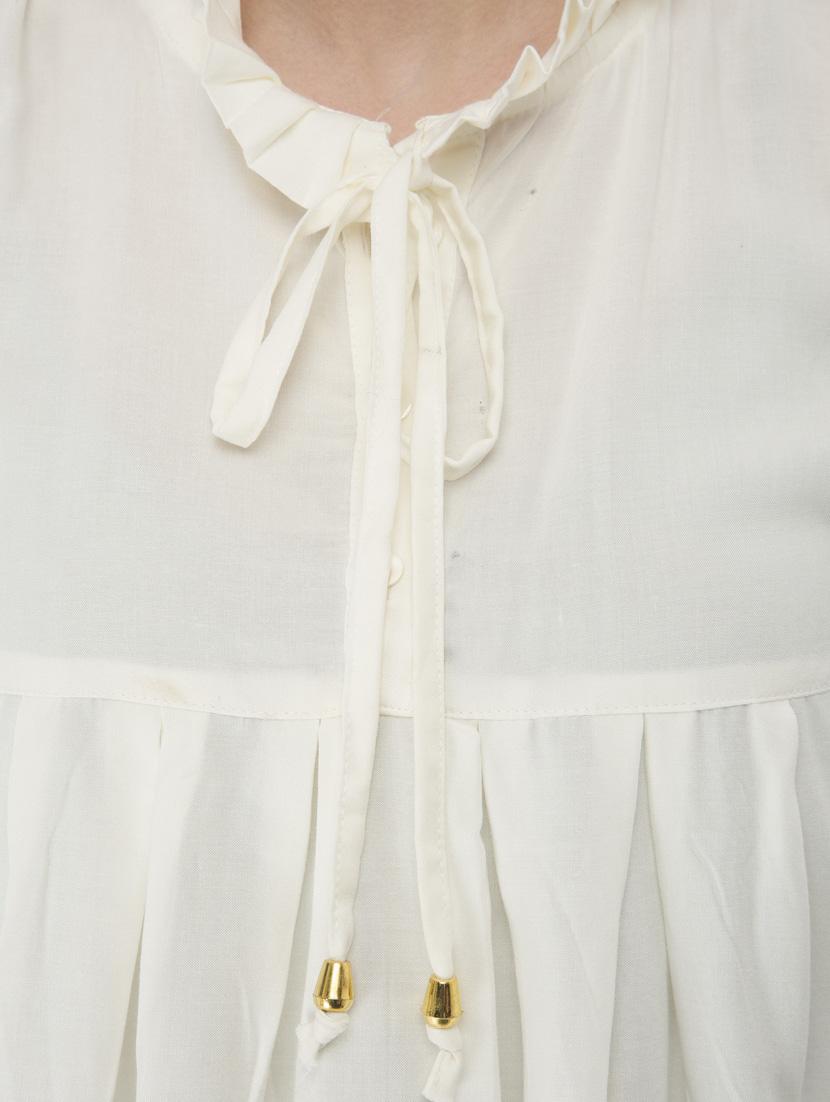 tie up neck solid peplum top - 18213501 - Zoom Image - 6