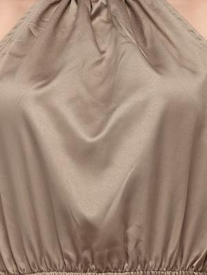 halter neck solid maxi dress - 18213936 - Standard Image - 4
