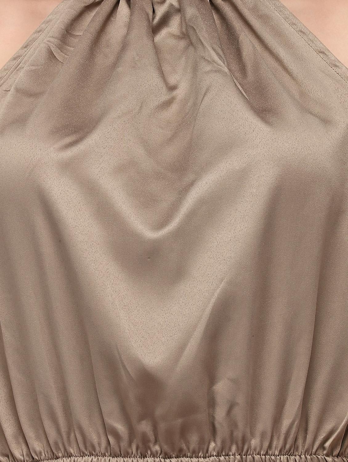 halter neck solid maxi dress - 18213936 - Zoom Image - 4
