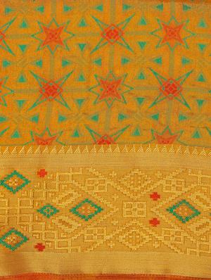 mustard art silk kanjivaram saree with blouse - 18214811 - Standard Image - 4