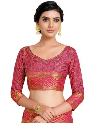 pink art silk kanjivaram saree with blouse - 18214861 - Standard Image - 3