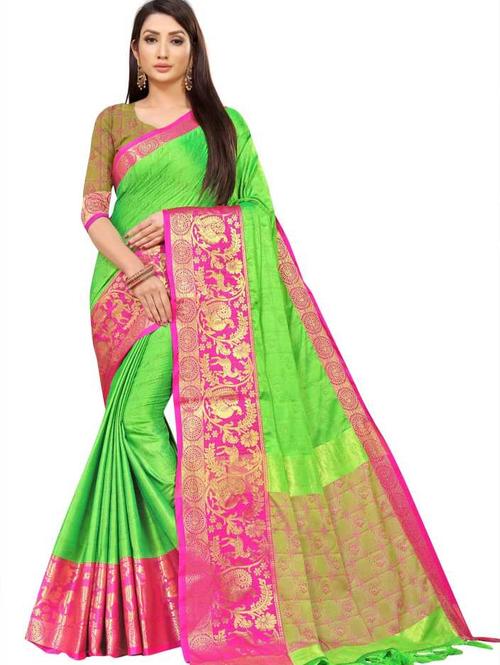 umanta women's pure silk fancy sarees with blouse piece - 18216229 - Standard Image - 1
