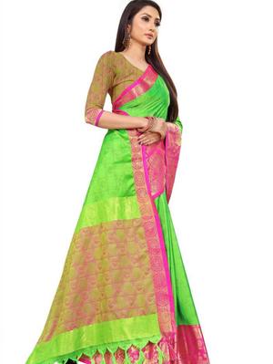 umanta women's pure silk fancy sarees with blouse piece - 18216229 - Standard Image - 3