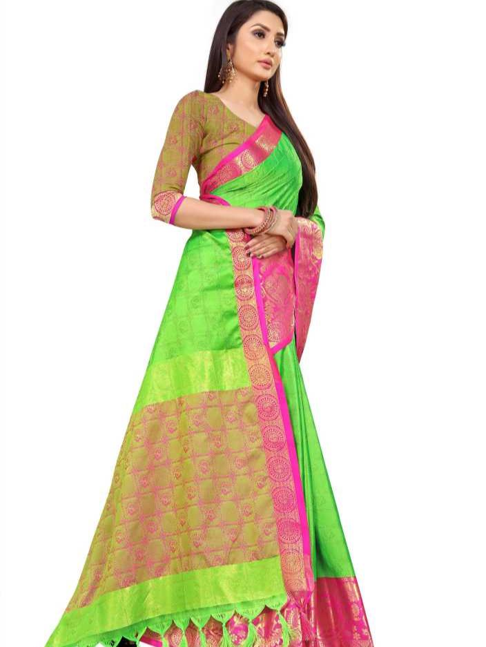 umanta women's pure silk fancy sarees with blouse piece - 18216229 - Zoom Image - 3