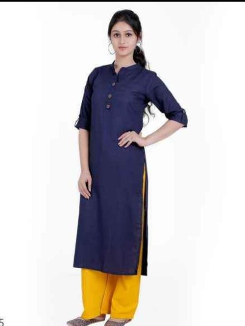 ladies rayon palazzo set blue color - 18216337 - Standard Image - 1