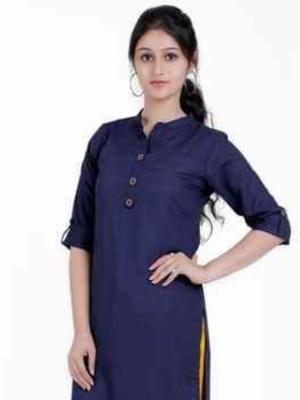 ladies rayon palazzo set blue color - 18216337 - Standard Image - 2