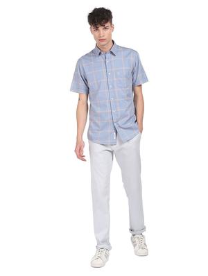 blue checkered casual shirt - 18216588 - Standard Image - 4