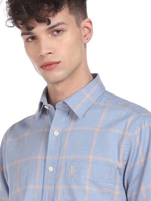 blue checkered casual shirt - 18216588 - Standard Image - 5