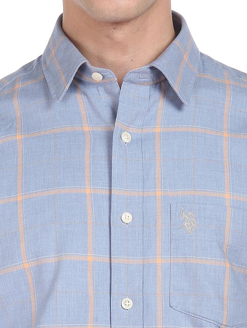 blue checkered casual shirt - 18216588 - Zoom Image - 6