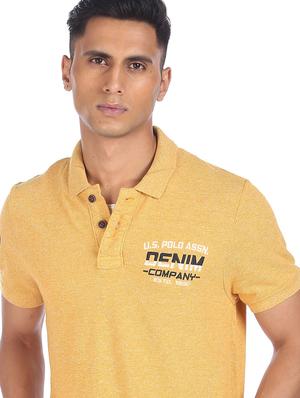 yellow melange polo t-shirt - 18216707 - Standard Image - 4