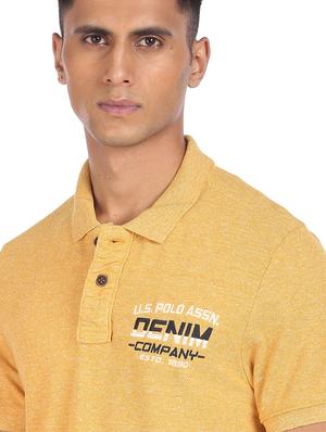yellow melange polo t-shirt - 18216707 - Standard Image - 5