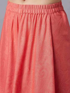 peach viscose cowl kurta bottom set - 18216943 - Standard Image - 5
