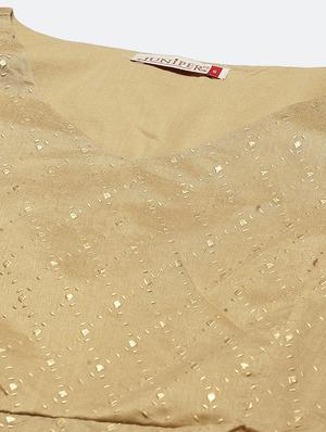 gold chanderi printed blouse - 18217133 - Standard Image - 5