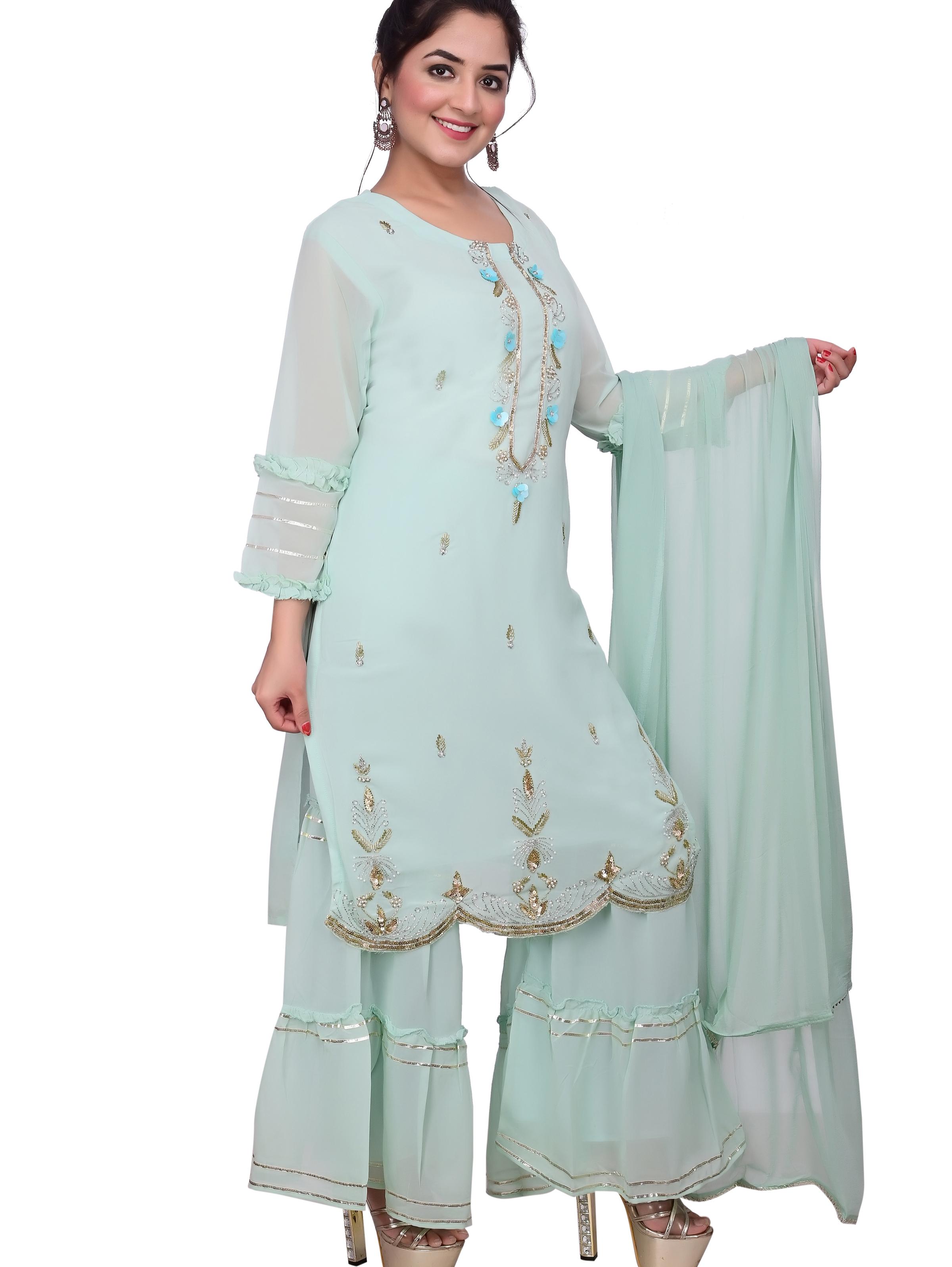 georgette kurti set - 18217169 - Zoom Image - 2