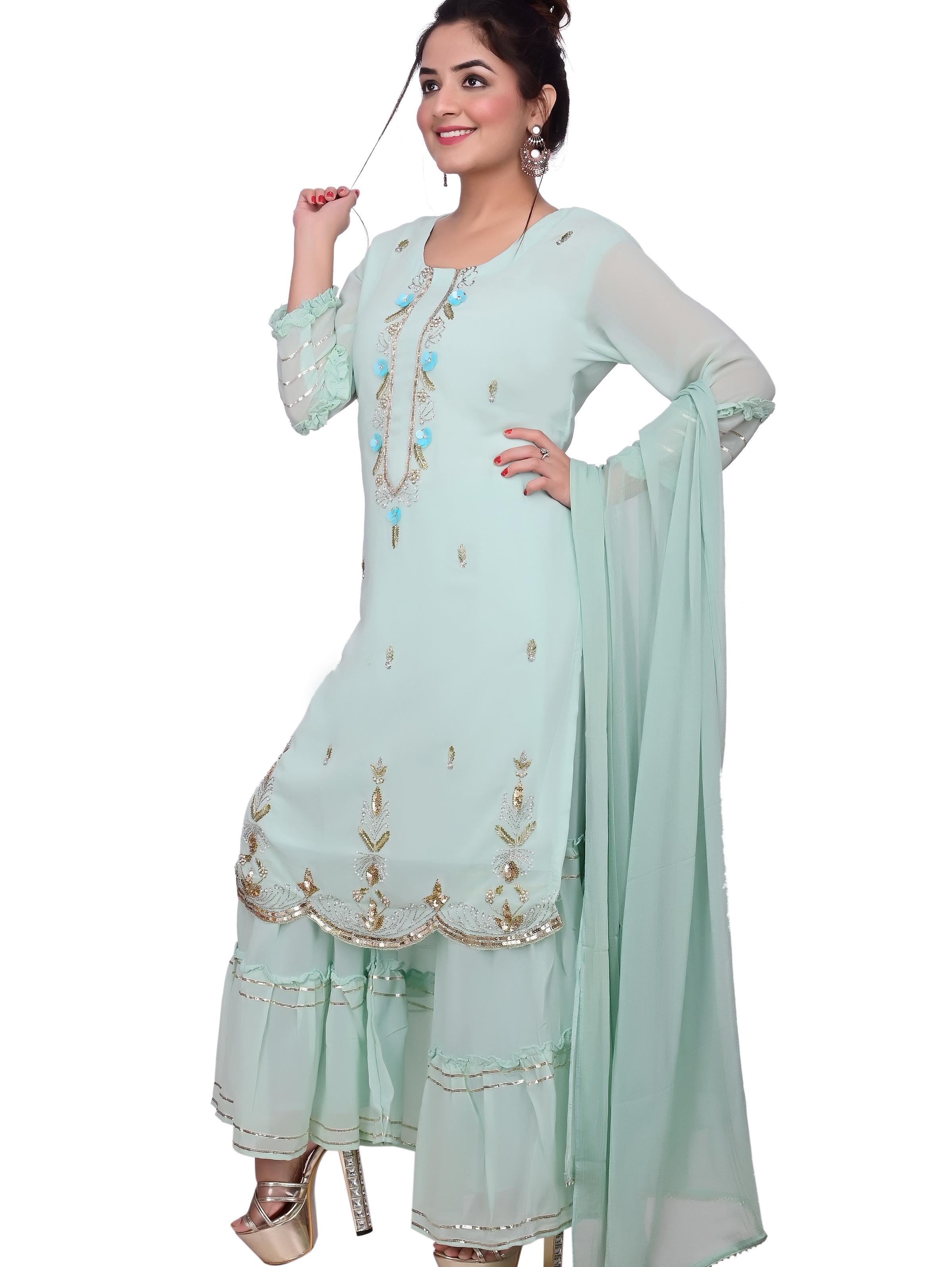 georgette kurti set - 18217169 - Zoom Image - 4