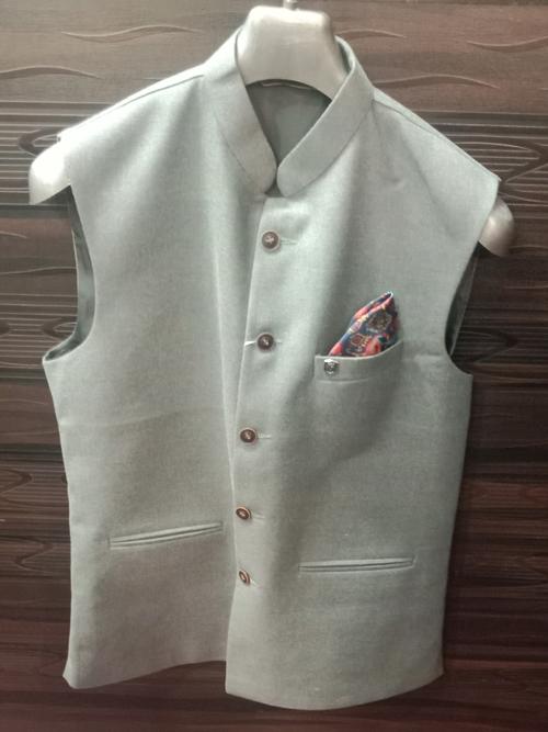 men's nehru jacket fabric cotton blend - 18217344 - Standard Image - 1