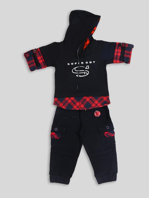 black colored printed full length set - 18217646 - Standard Image - 1