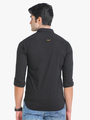 black color-blocked casual shirt - 18217822 - Standard Image - 3