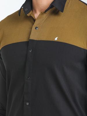 black color-blocked casual shirt - 18217822 - Standard Image - 5