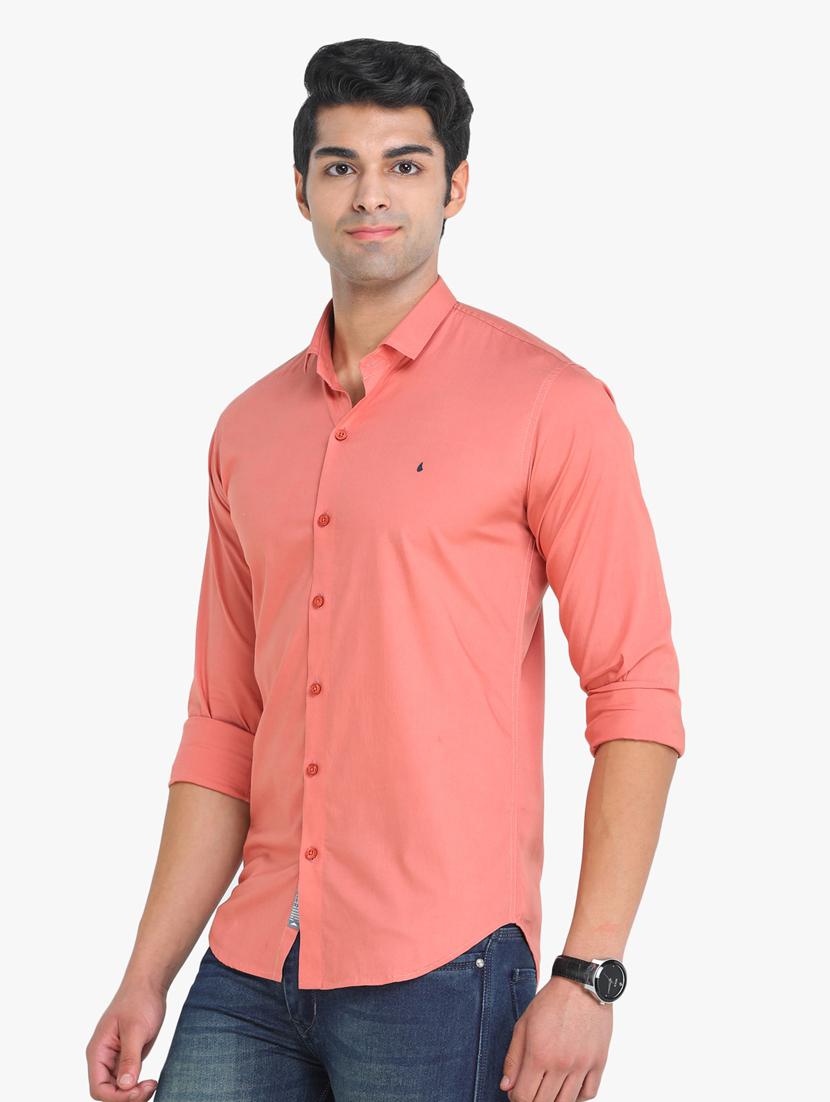 pink solid casual shirt - 18217869 - Zoom Image - 2