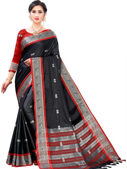 umanta women's pure silk fancy sarees with blouse piece - 18218121 - Standard Image - 1