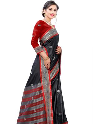 umanta women's pure silk fancy sarees with blouse piece - 18218121 - Standard Image - 3