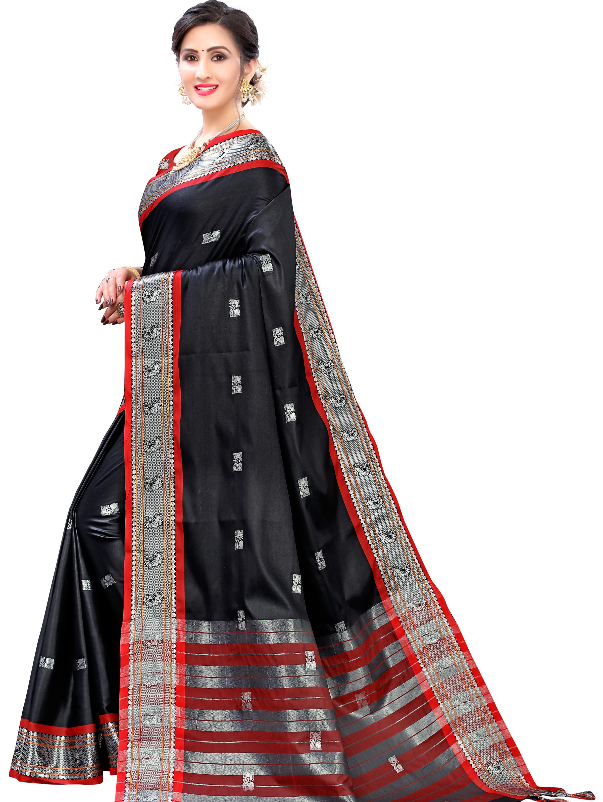 umanta women's pure silk fancy sarees with blouse piece - 18218121 - Zoom Image - 2