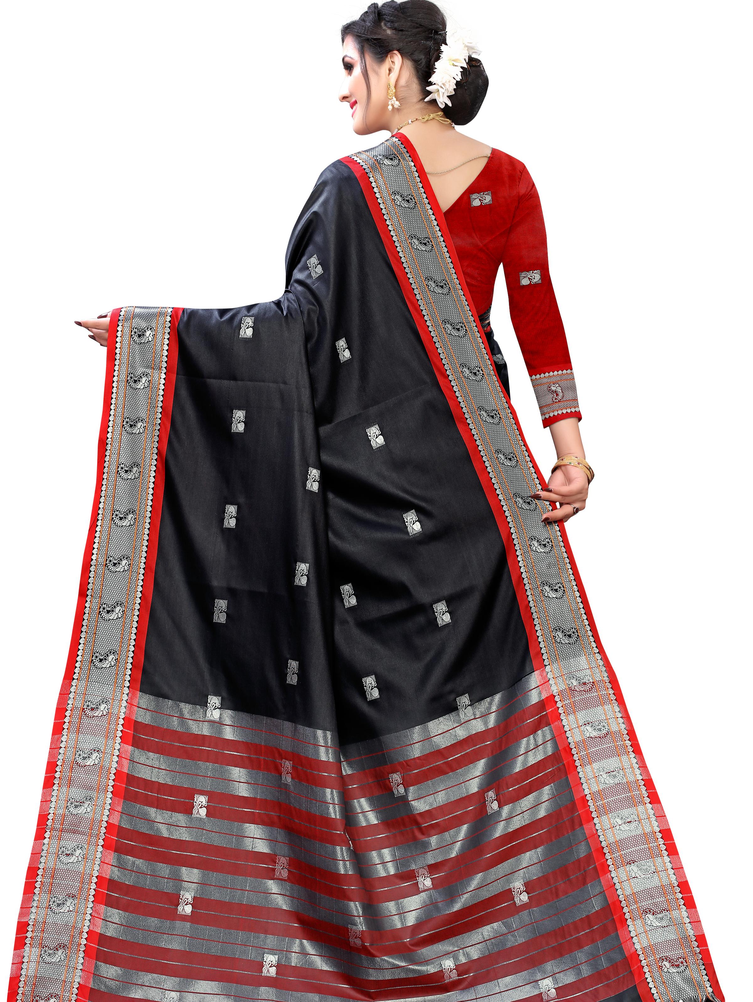 umanta women's pure silk fancy sarees with blouse piece - 18218121 - Zoom Image - 4