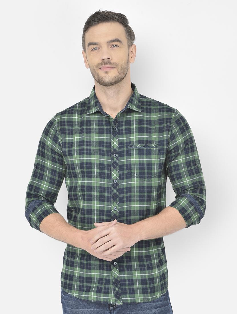 green checkered casual shirt - 18218812 - Zoom Image - 1