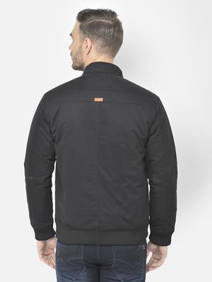 black solid casual jacket - 18218825 - Standard Image - 3