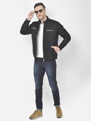 black solid casual jacket - 18218825 - Standard Image - 4