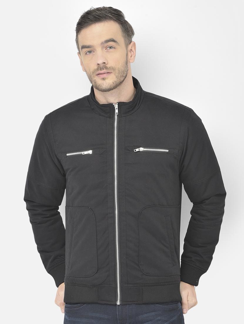 black solid casual jacket - 18218825 - Zoom Image - 1