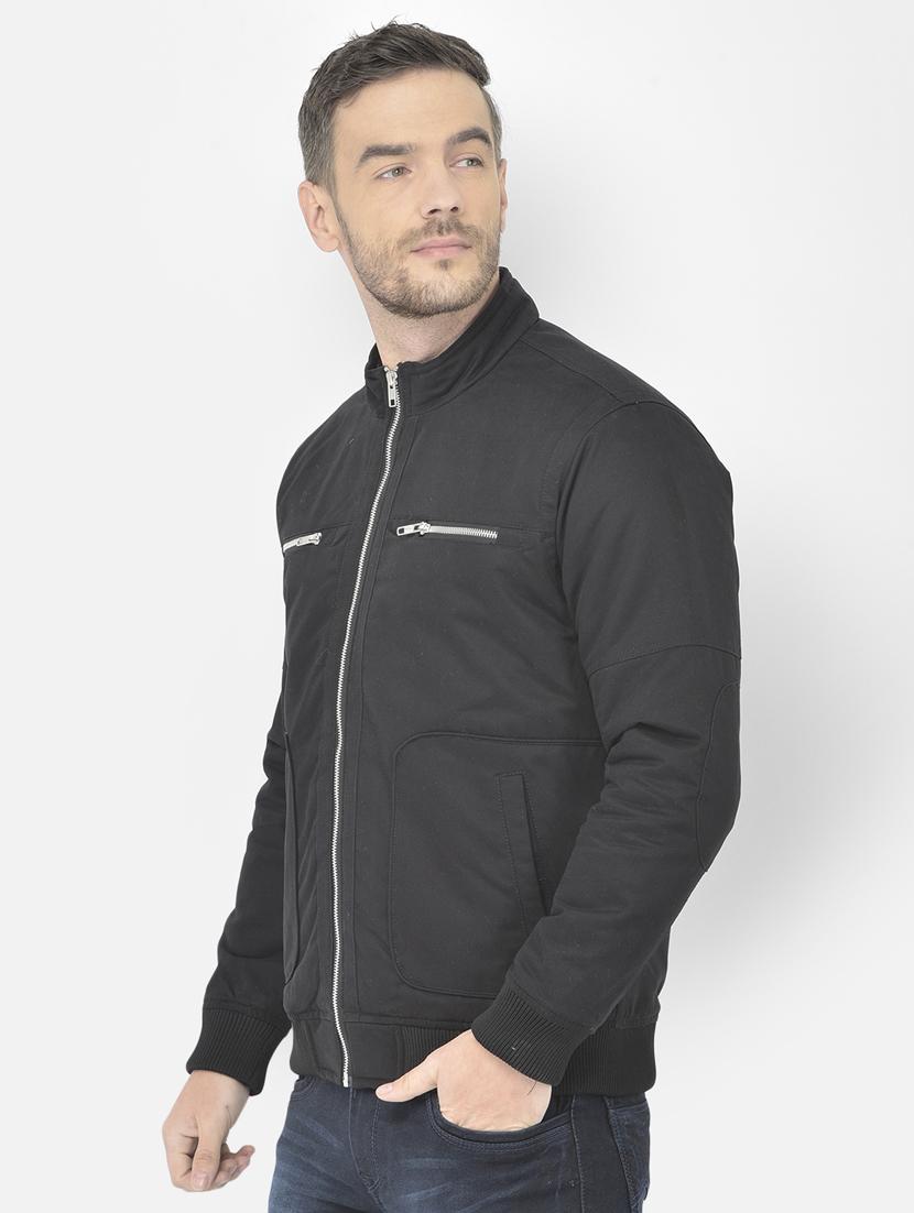 black solid casual jacket - 18218825 - Zoom Image - 2