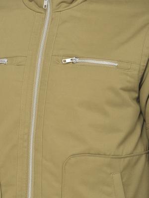 beige solid casual jacket - 18218826 - Standard Image - 6