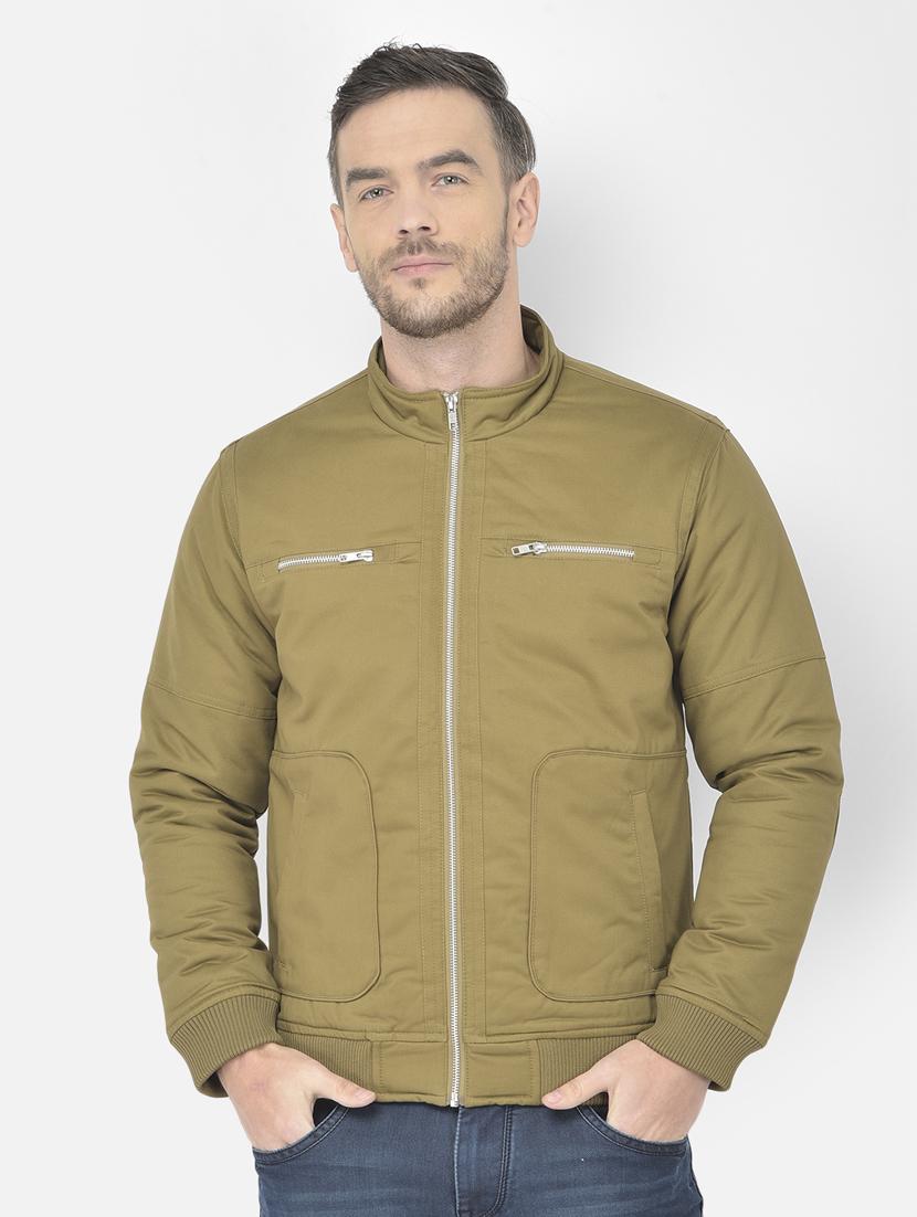 beige solid casual jacket - 18218826 - Zoom Image - 1