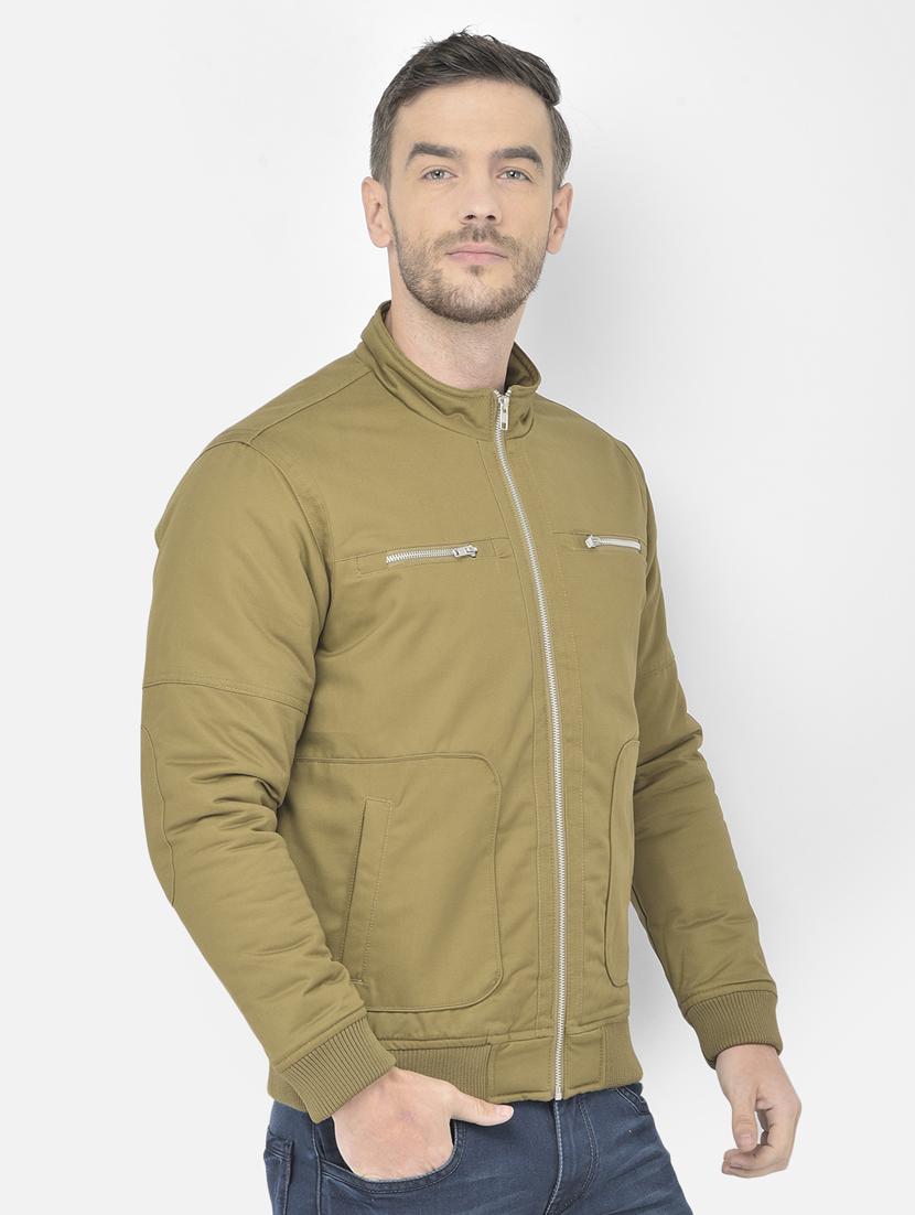 beige solid casual jacket - 18218826 - Zoom Image - 2