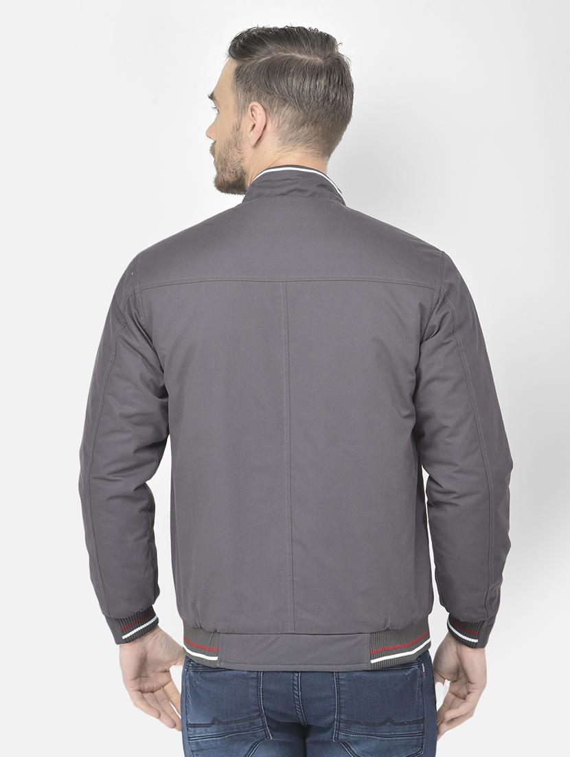 grey solid casual jacket - 18218829 - Zoom Image - 4