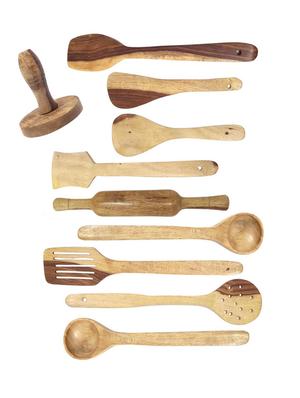 buzykart® wooden ladel set (8 ladles+ 1 masher+ 1 rolling pin) - 18218983 - Standard Image - 3