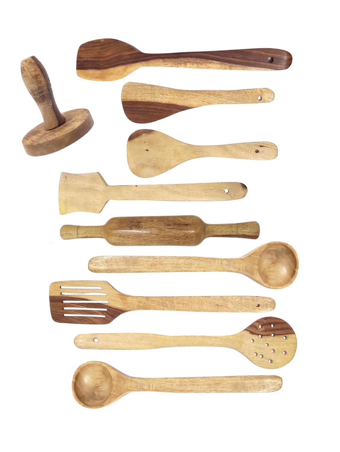 buzykart® wooden ladel set (8 ladles+ 1 masher+ 1 rolling pin) - 18218983 - Zoom Image - 3