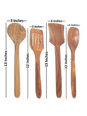 buzykart® wooden spatula and ladle set pack of 4 - 18219023 - Standard Image - 4