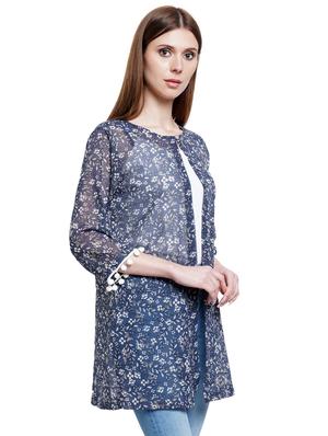 lace detail printed shrug - 18219193 - Standard Image - 2