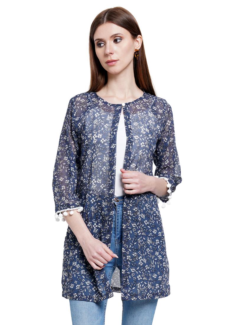 lace detail printed shrug - 18219193 - Zoom Image - 1