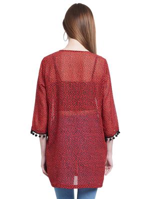 lace detail printed shrug - 18219197 - Standard Image - 3
