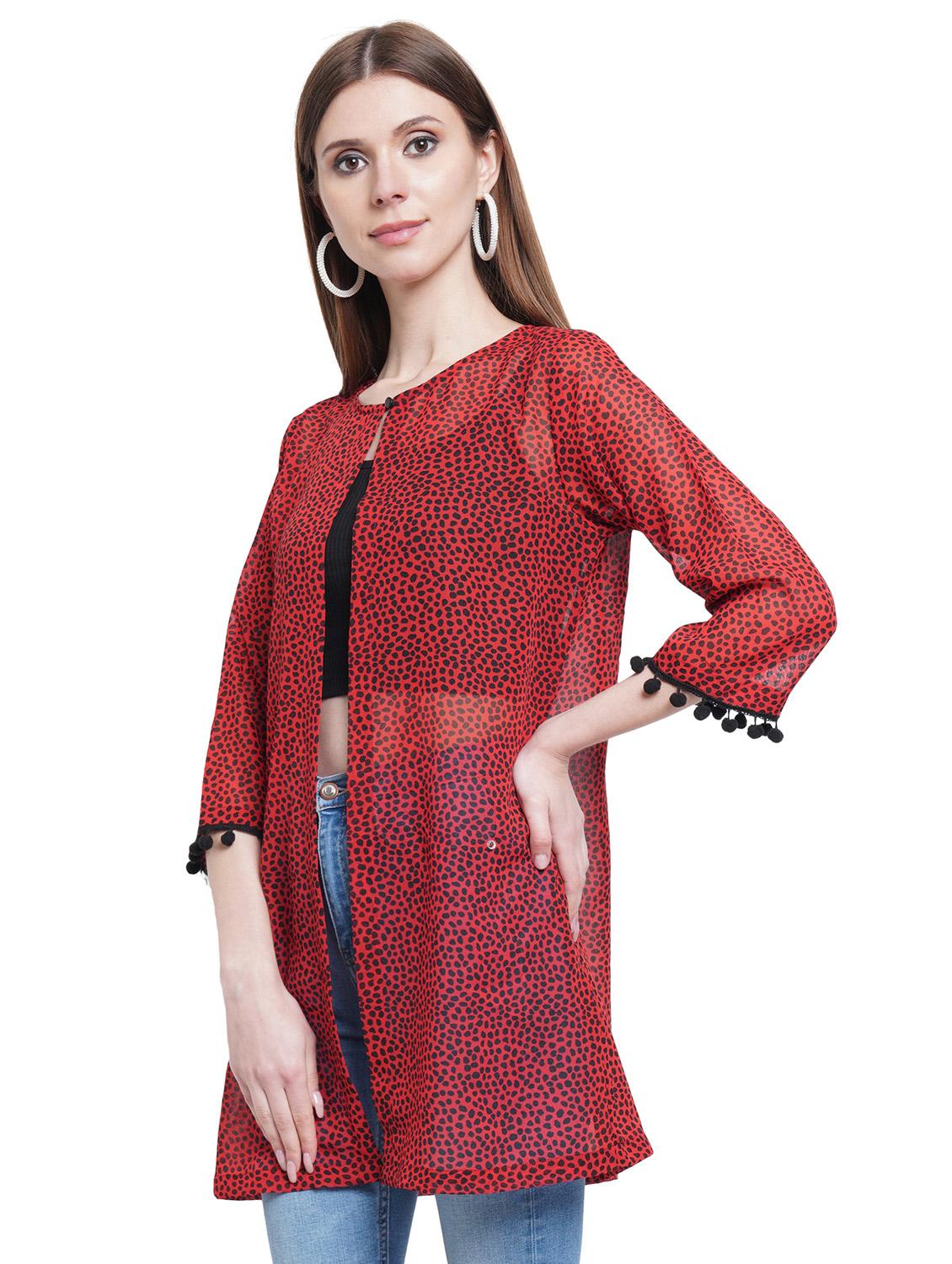 lace detail printed shrug - 18219197 - Zoom Image - 2