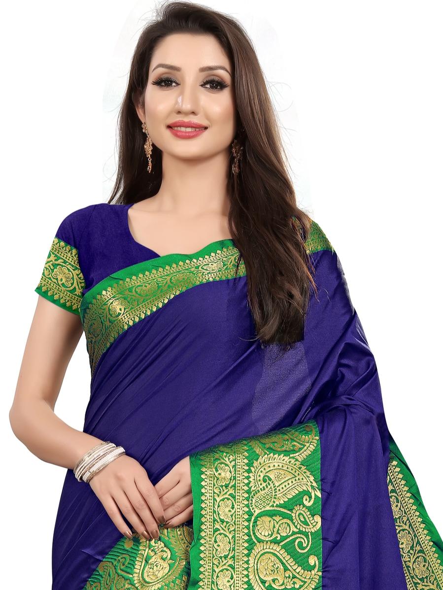 umanta women's pure silk fancy sarees with blouse piece - 18219199 - Zoom Image - 4