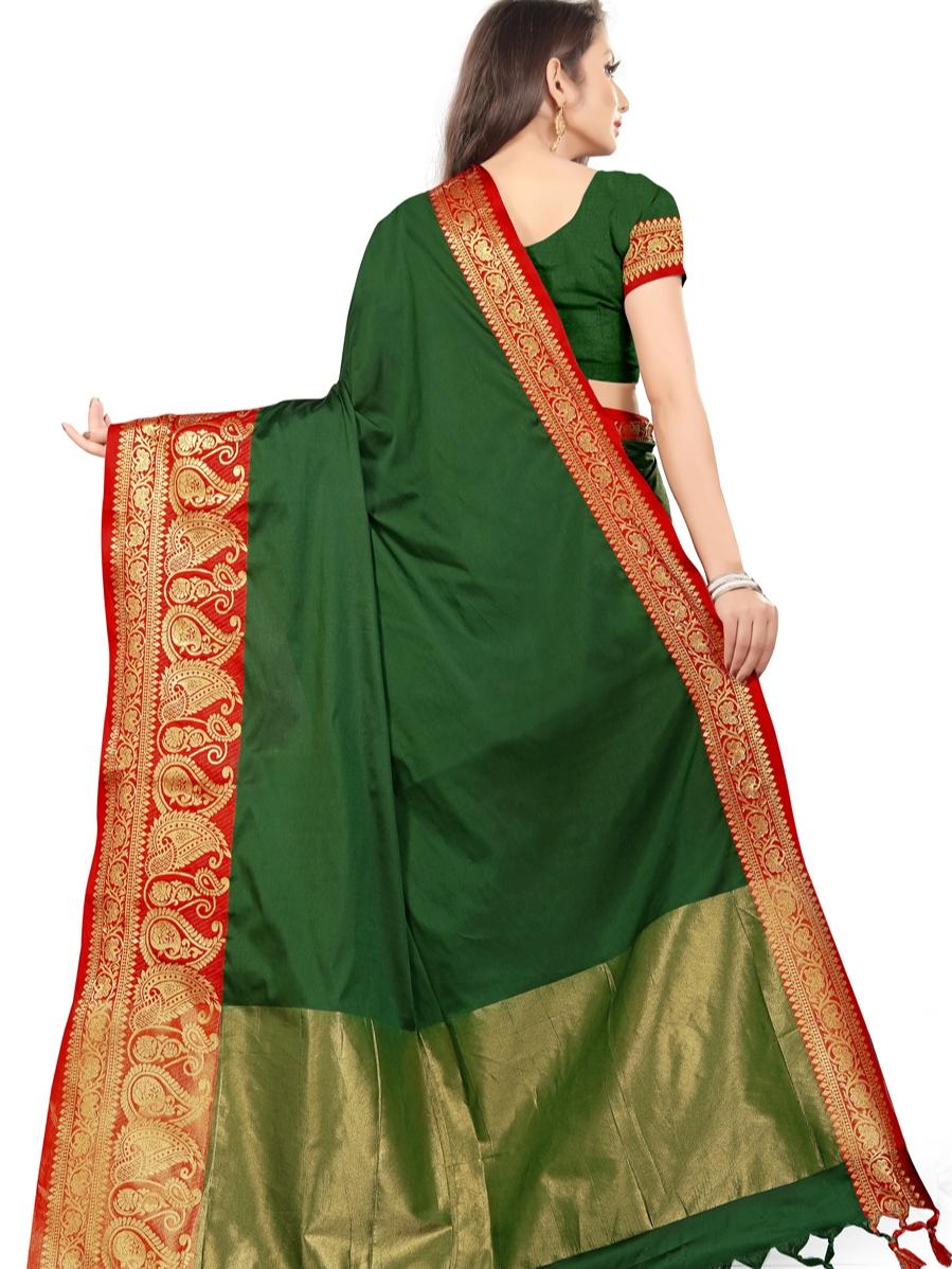 umanta women's pure silk fancy sarees with blouse piece - 18219202 - Zoom Image - 3