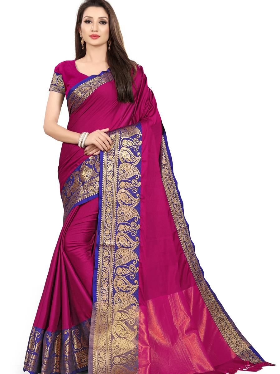 umanta women's pure silk fancy sarees with blouse piece - 18219205 - Zoom Image - 1