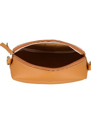 yellow leatherette (pu) structured sling bag - 18219526 - Standard Image - 3